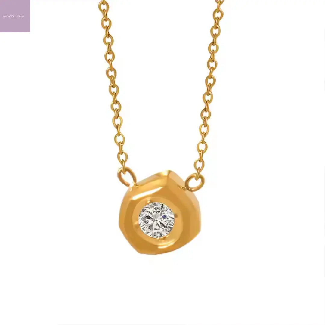 Luna Solitaire Necklace Wisteria