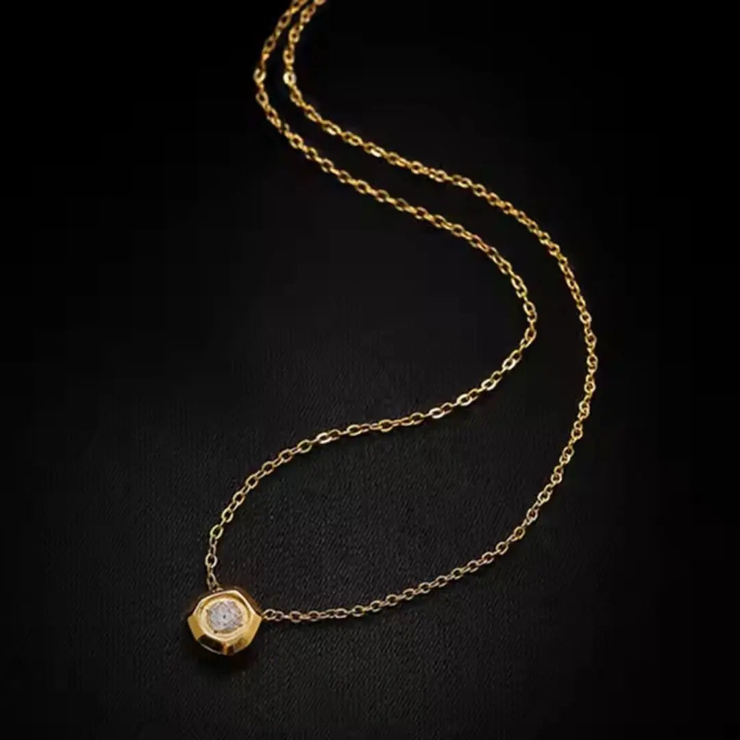 Luna Solitaire Necklace Wisteria