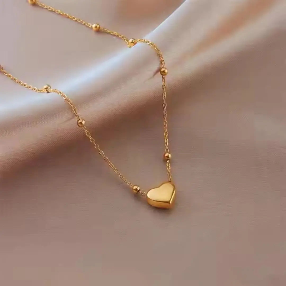 Mini Heart Chain Necklace Wisteria