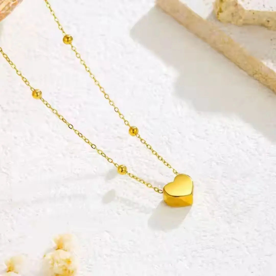 Mini Heart Chain Necklace Wisteria