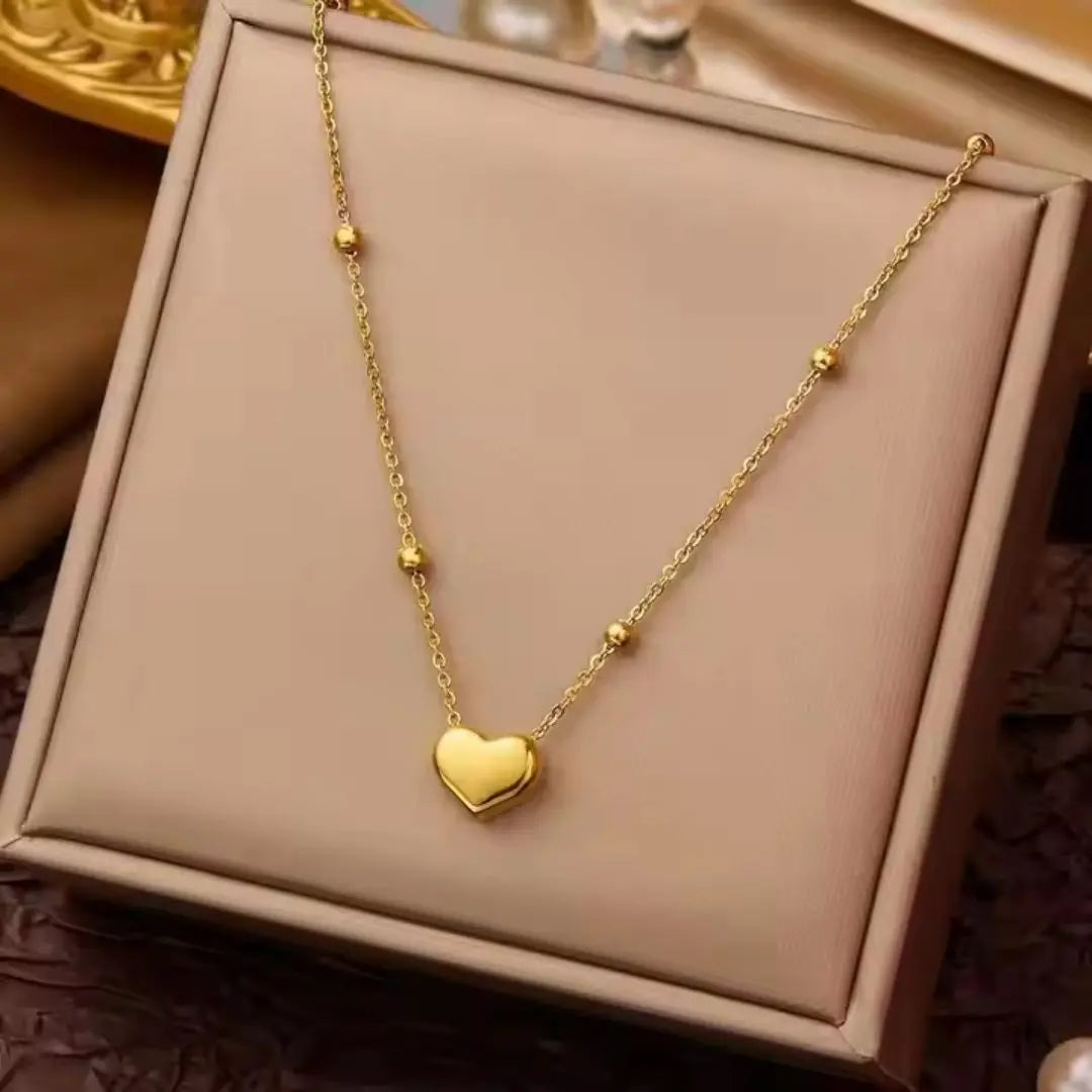 Mini Heart Chain Necklace Wisteria