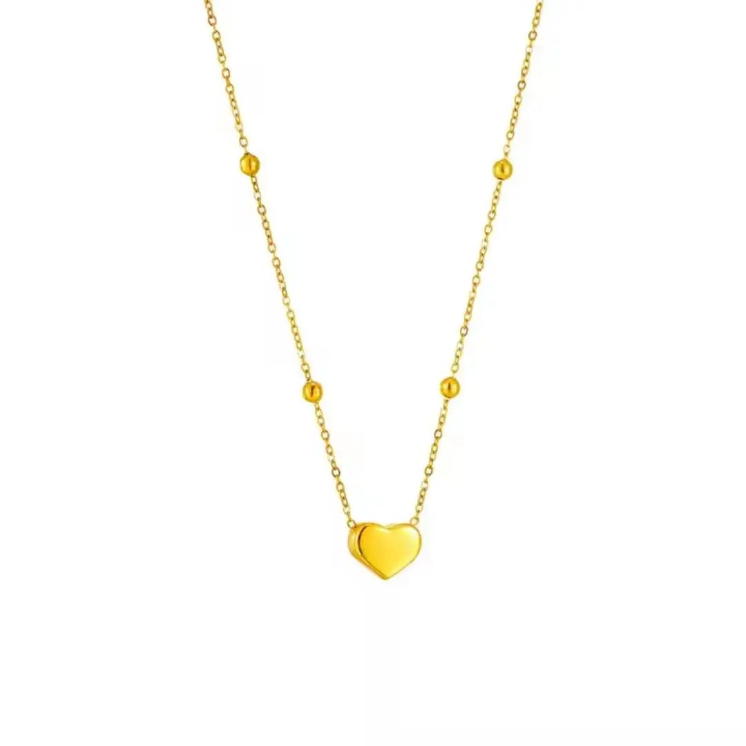 Mini Heart Chain Necklace Wisteria