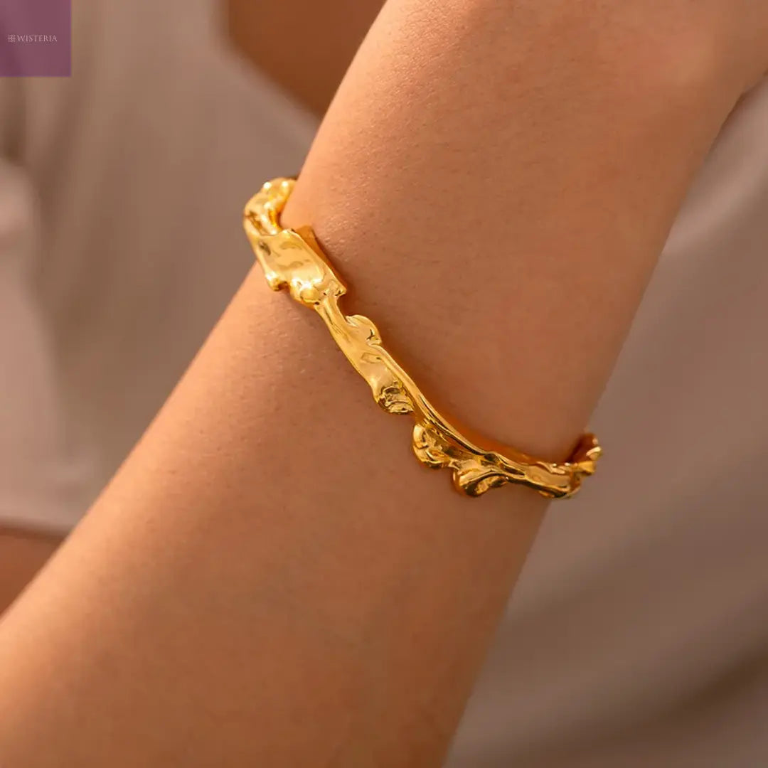 Molten Muse Textured Bangle Bracelet Wisteria