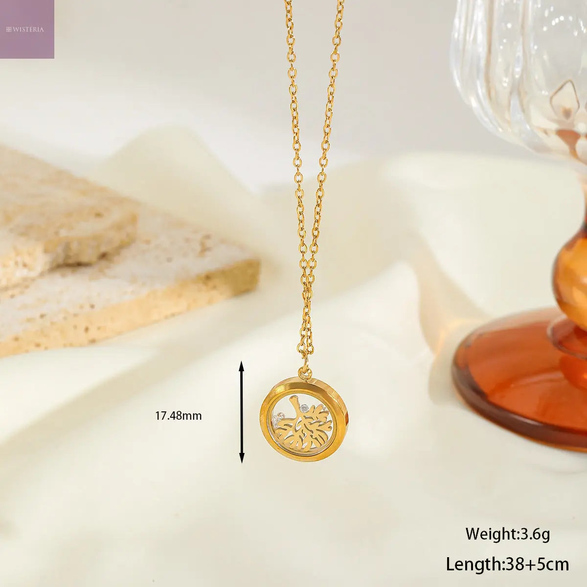 Nature Nova Tree Motif Pendant Necklace Wisteria