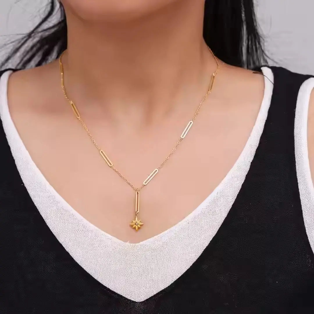 North Star Drop Necklace Wisteria