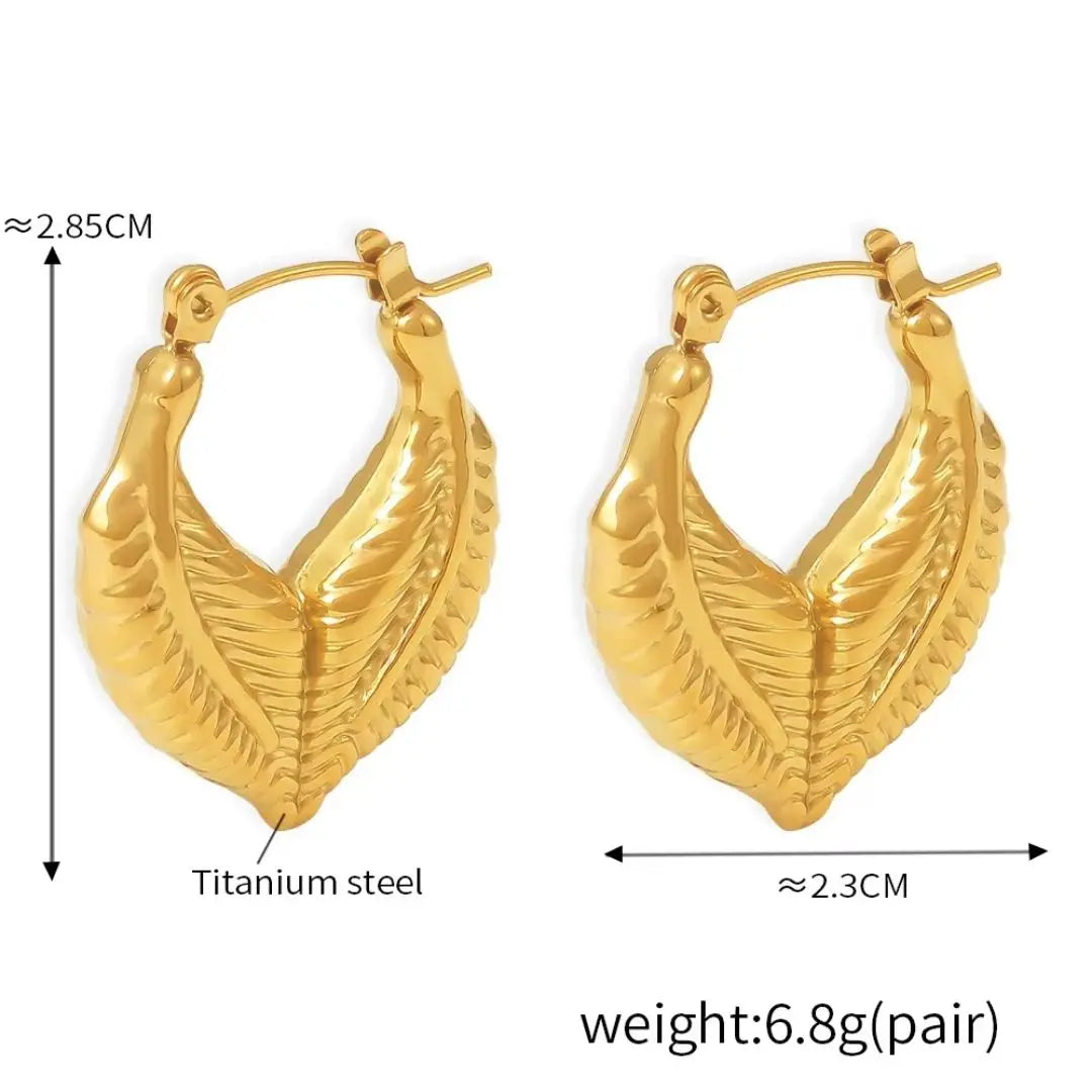 Palm Leaf Hoop Earrings Wisteria