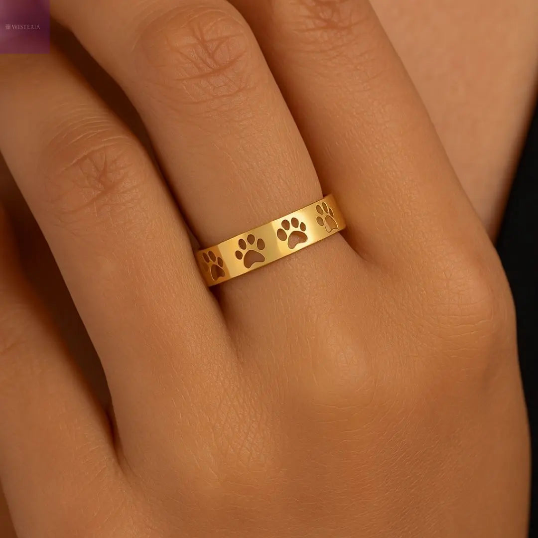 Paw Print Band Ring Wisteria