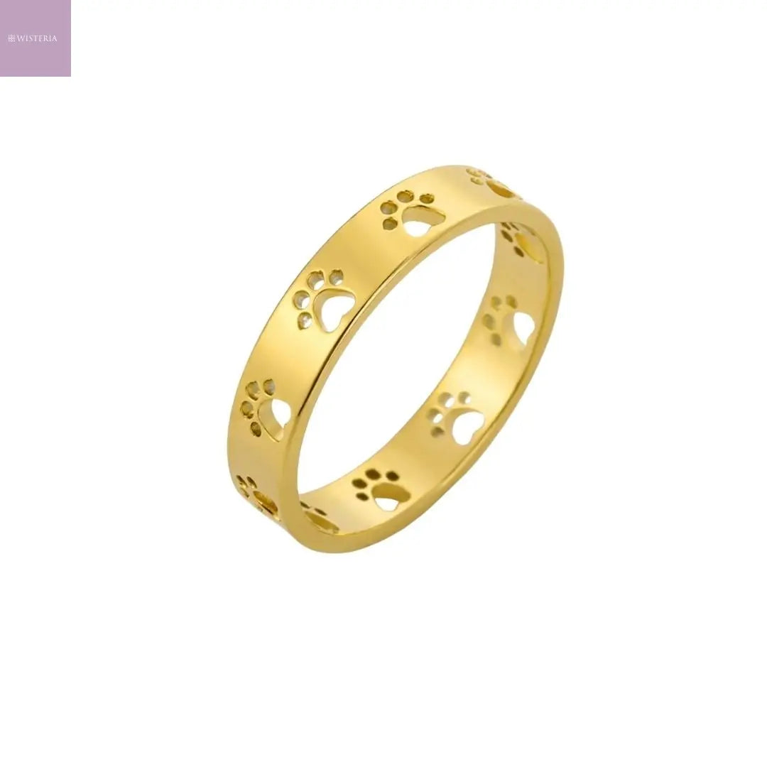 Paw Print Band Ring Wisteria