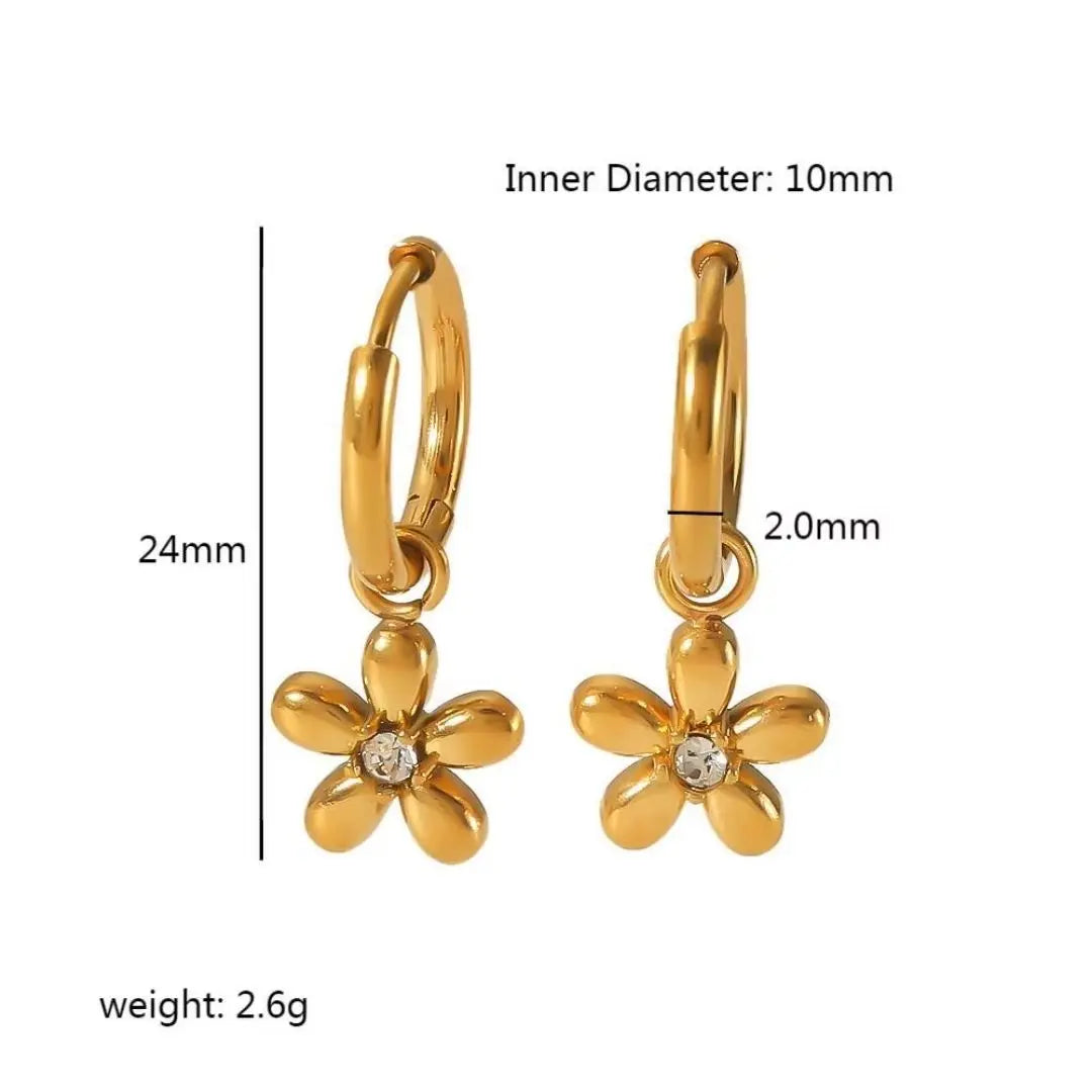 Petal Charm Hoop Earrings Wisteria