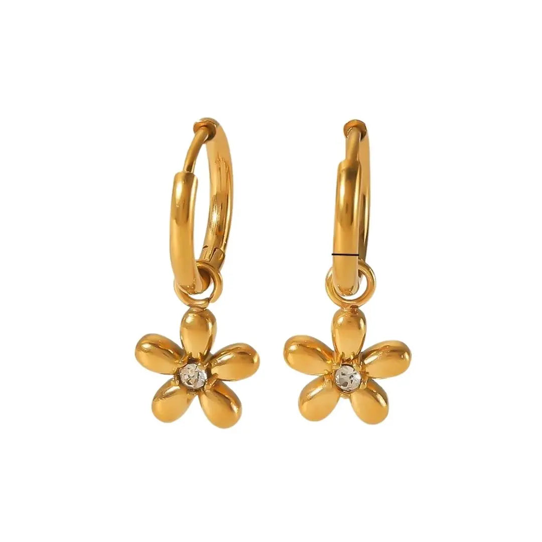 Petal Charm Hoop Earrings Wisteria