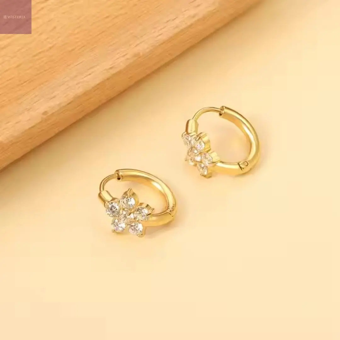 Petite Bloom Hoop Earrings Wisteria