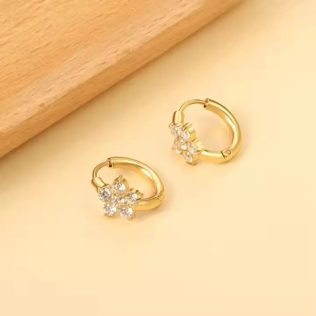 Petite Bloom Hoop Earrings Wisteria