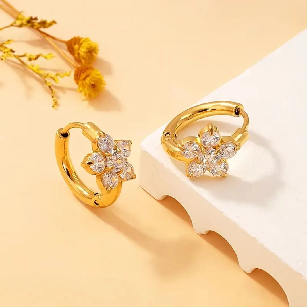 Petite Bloom Hoop Earrings Wisteria