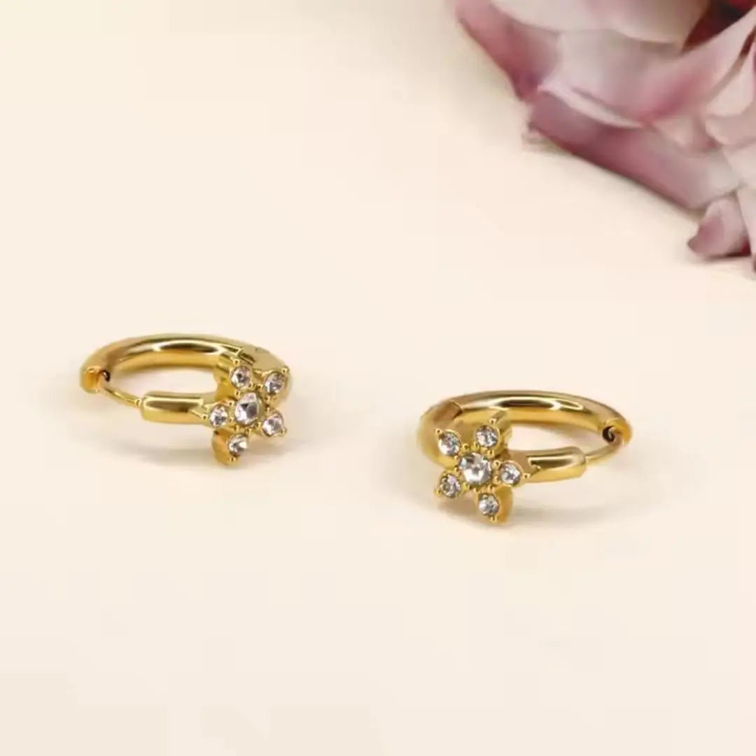 Petite Bloom Hoop Earrings Wisteria