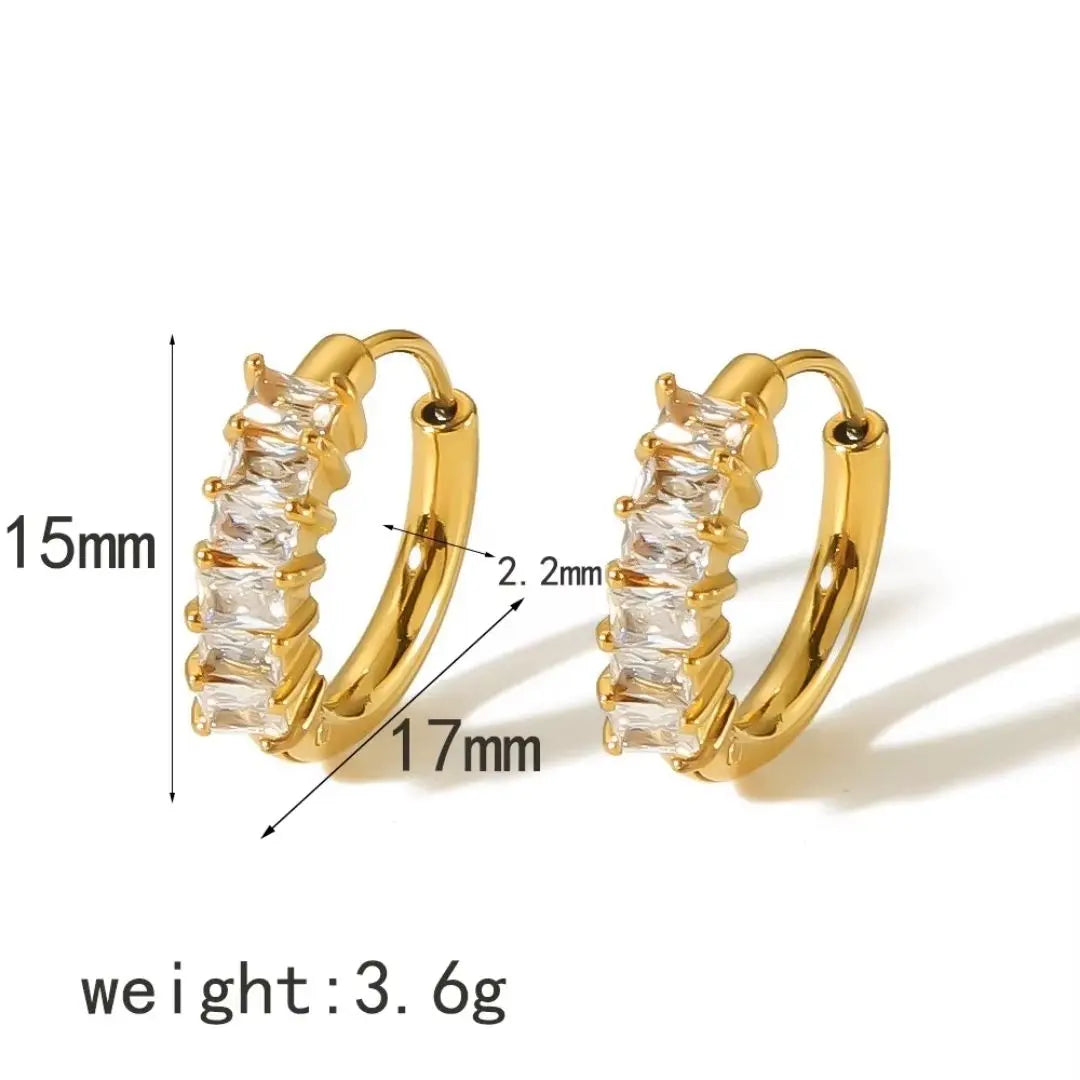 Radiant Row Hoop Earrings Wisteria