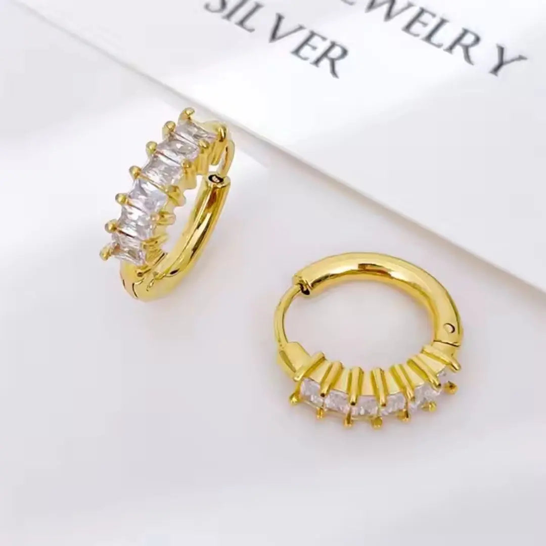 Radiant Row Hoop Earrings Wisteria