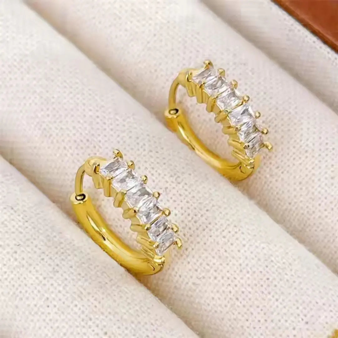 Radiant Row Hoop Earrings Wisteria