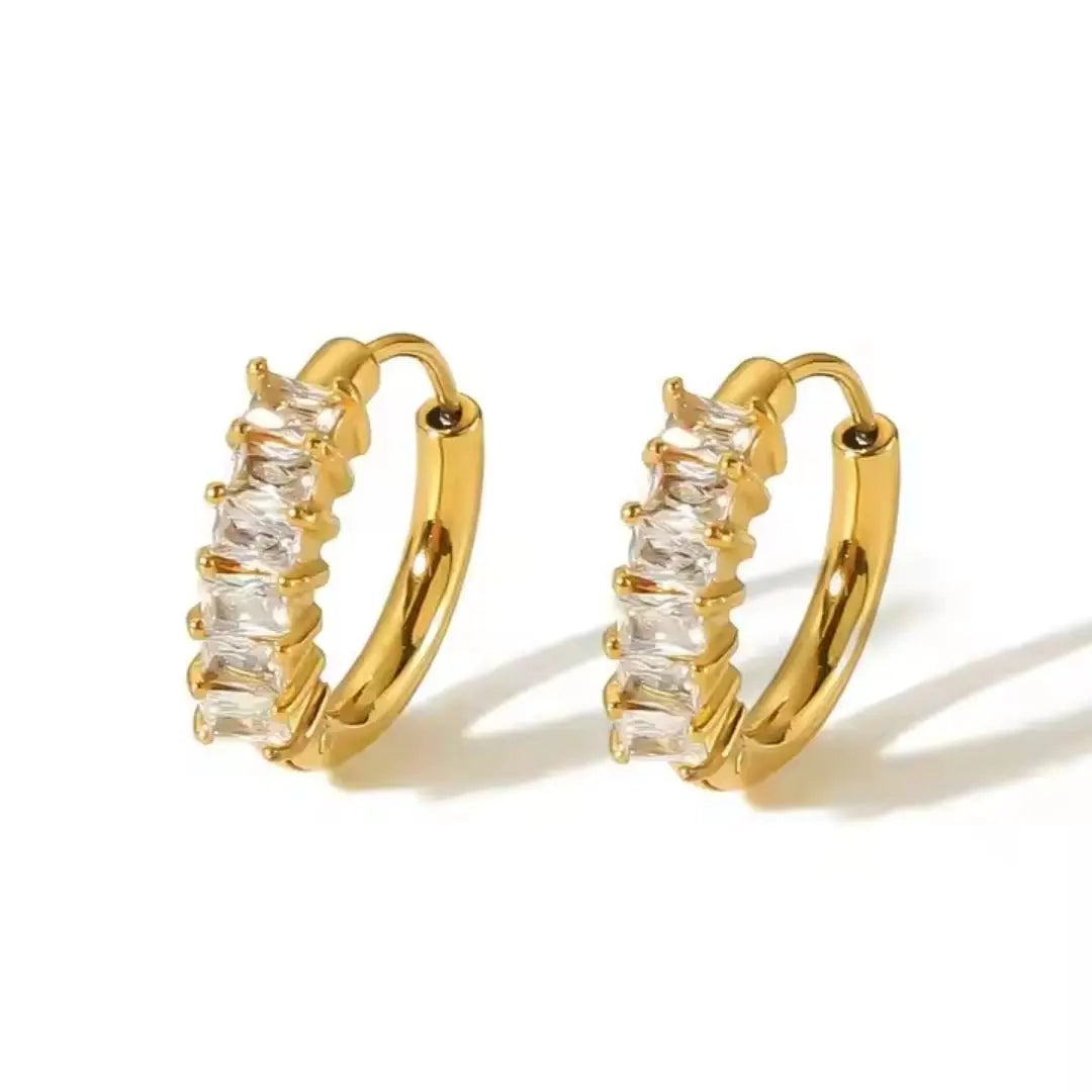 Radiant Row Hoop Earrings Wisteria
