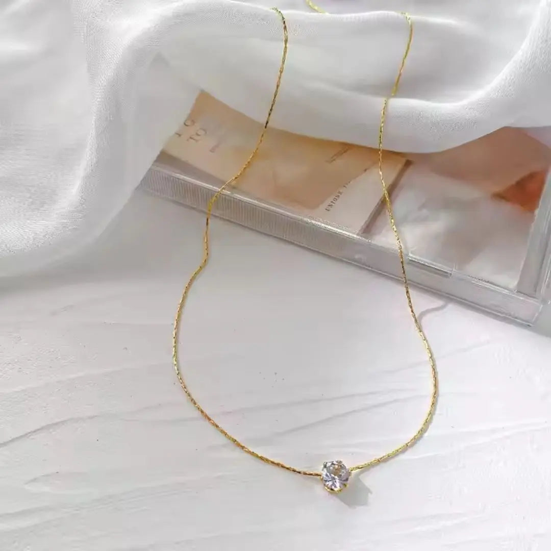 Radiant Solitaire Pendant Necklace Wisteria