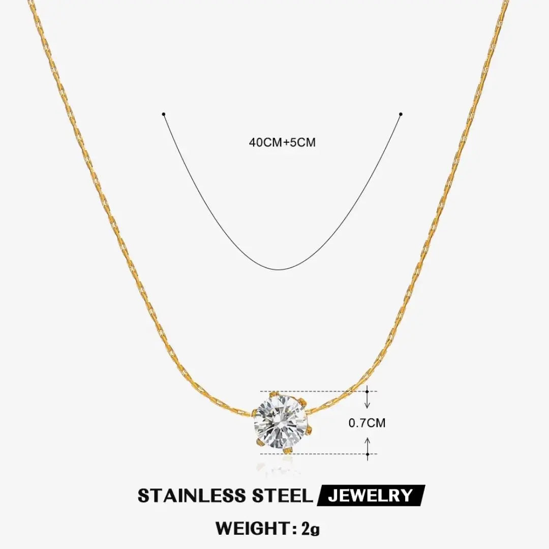 Radiant Solitaire Pendant Necklace Wisteria