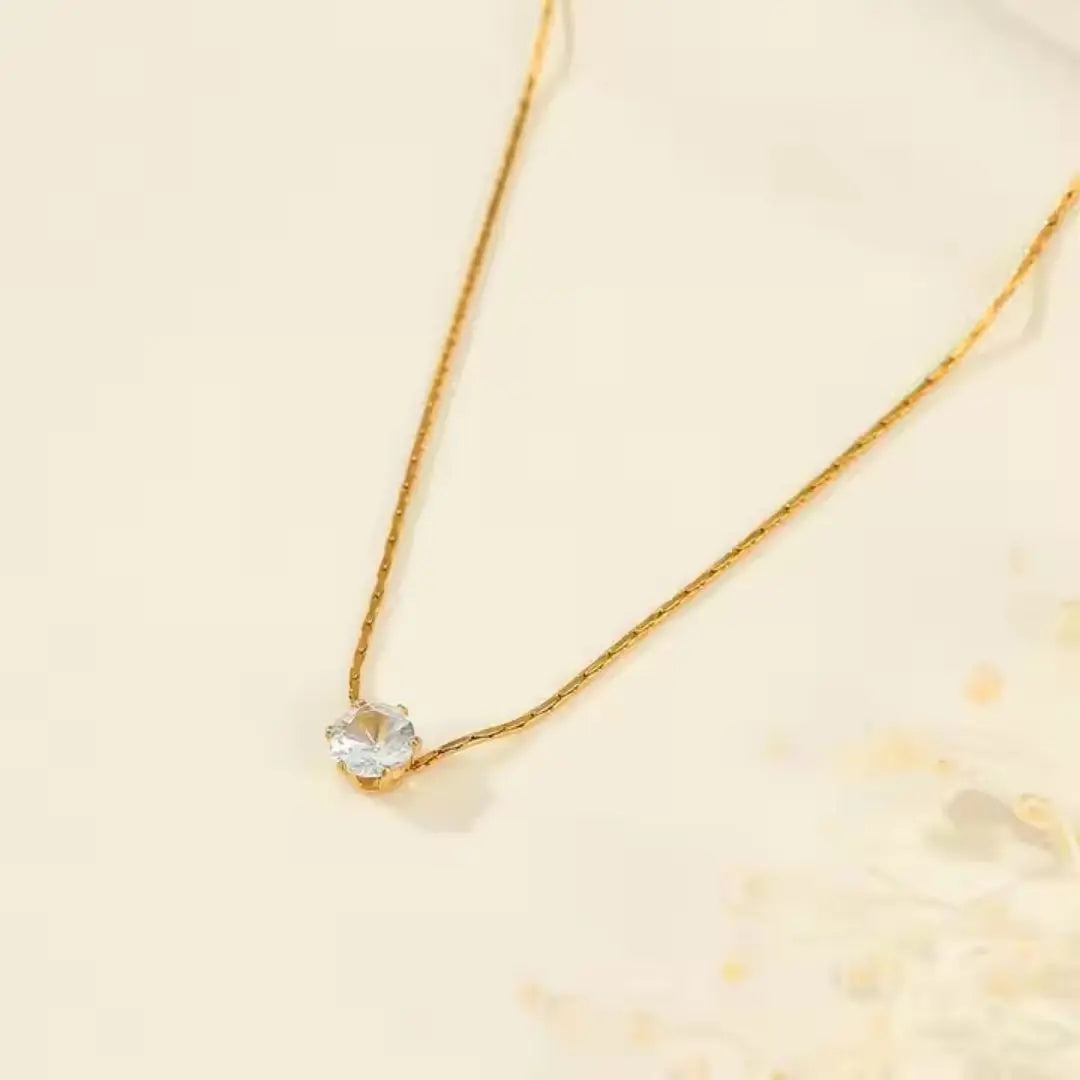 Radiant Solitaire Pendant Necklace Wisteria