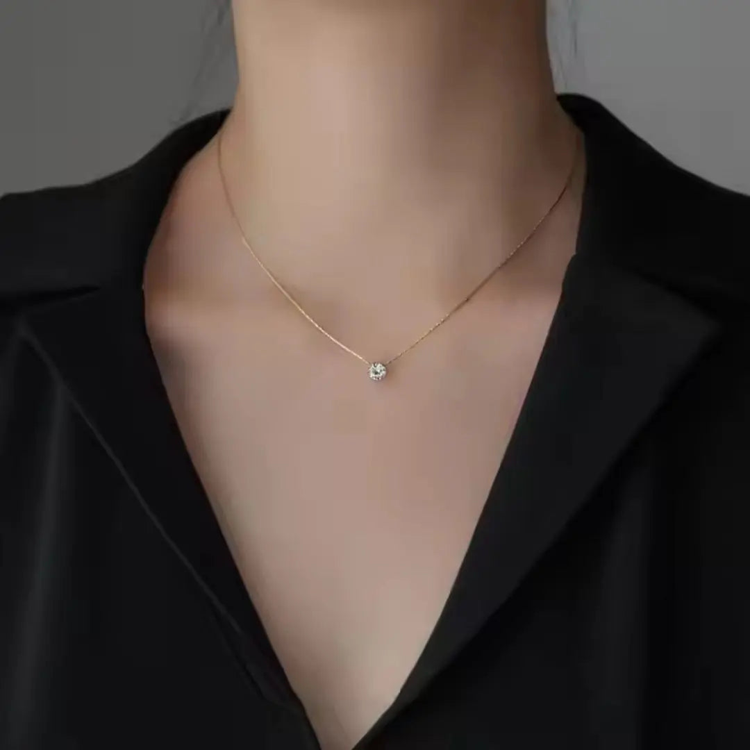 Radiant Solitaire Pendant Necklace Wisteria