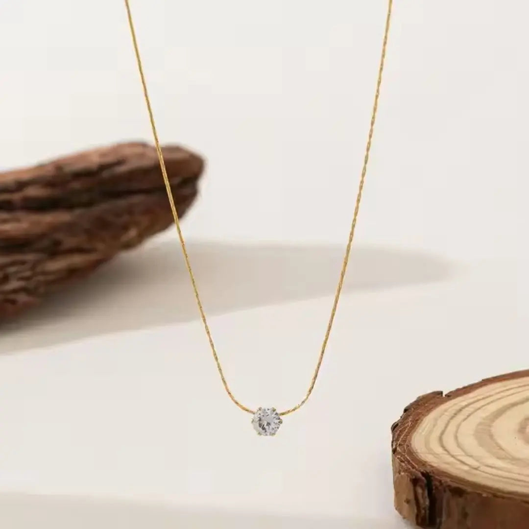 Radiant Solitaire Pendant Necklace Wisteria