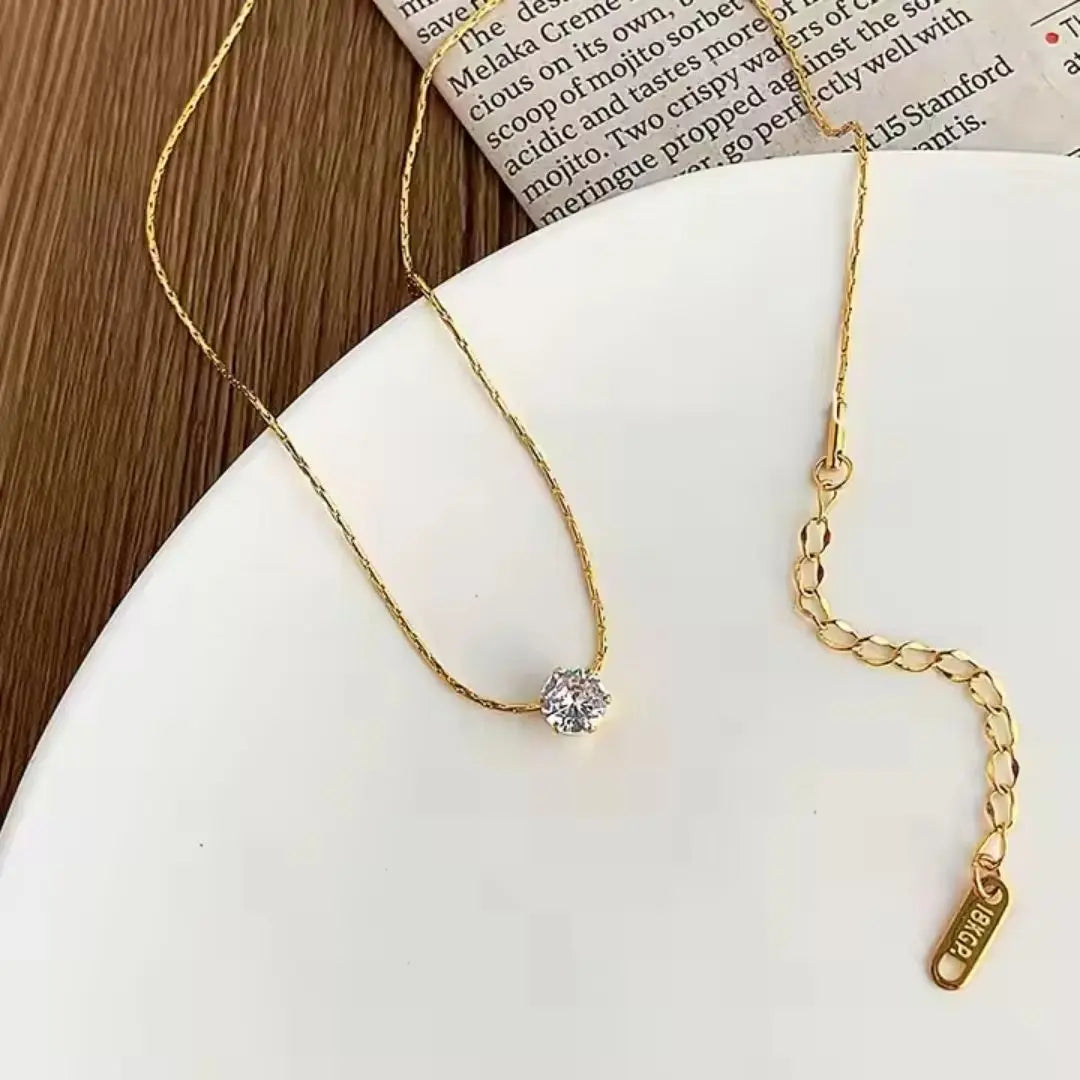 Radiant Solitaire Pendant Necklace Wisteria