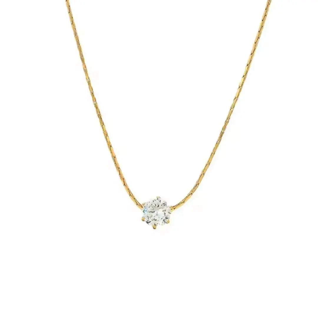 Radiant Solitaire Pendant Necklace Wisteria