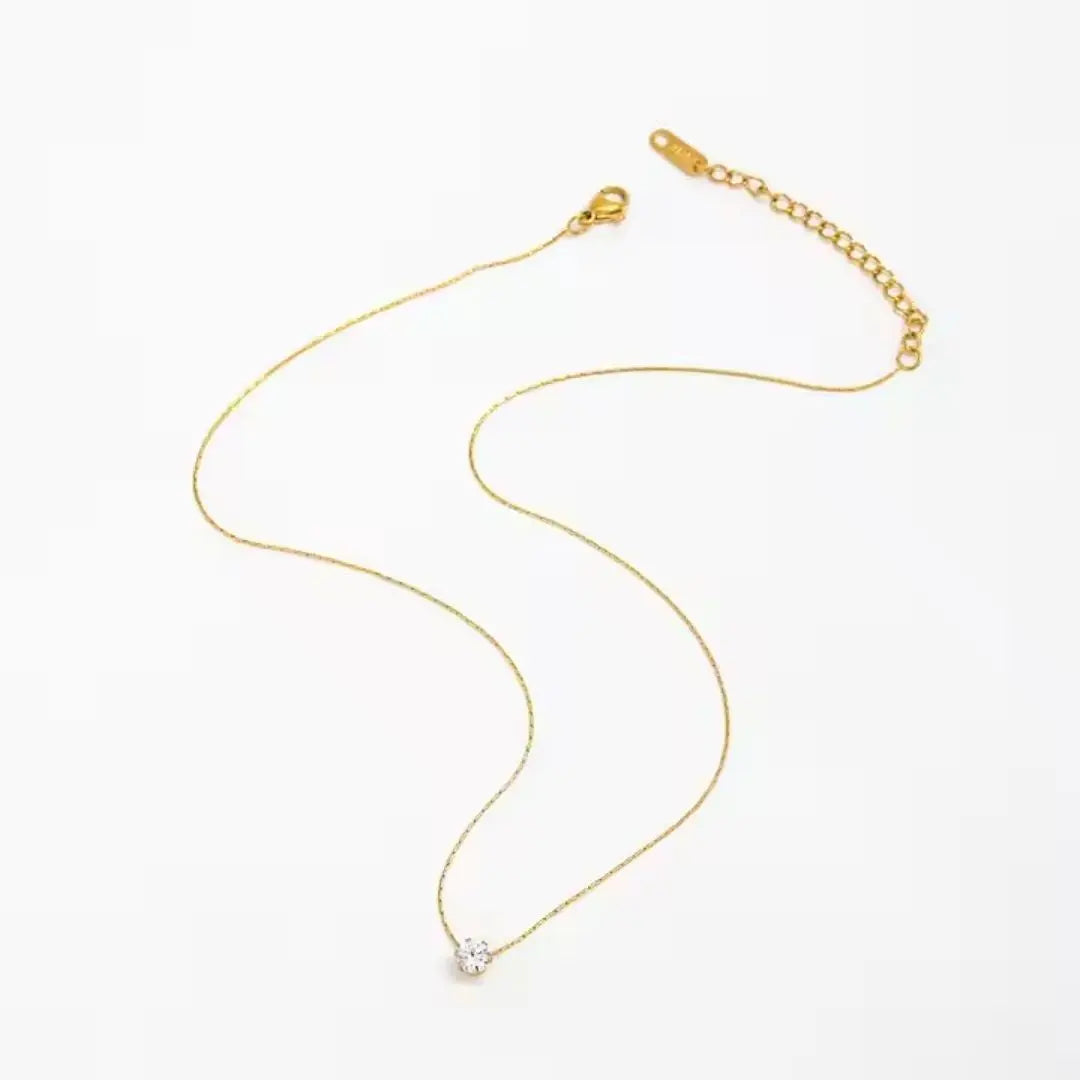 Radiant Solitaire Pendant Necklace Wisteria