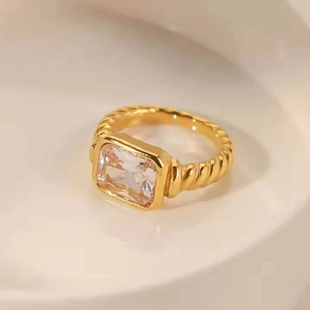 Rope Band Stone Ring Wisteria