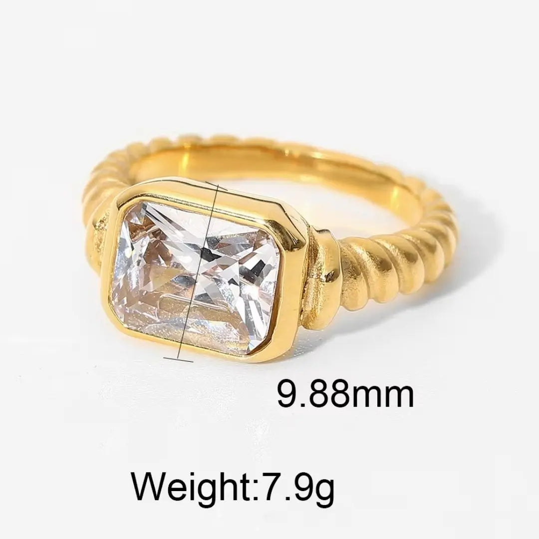 Rope Band Stone Ring Wisteria