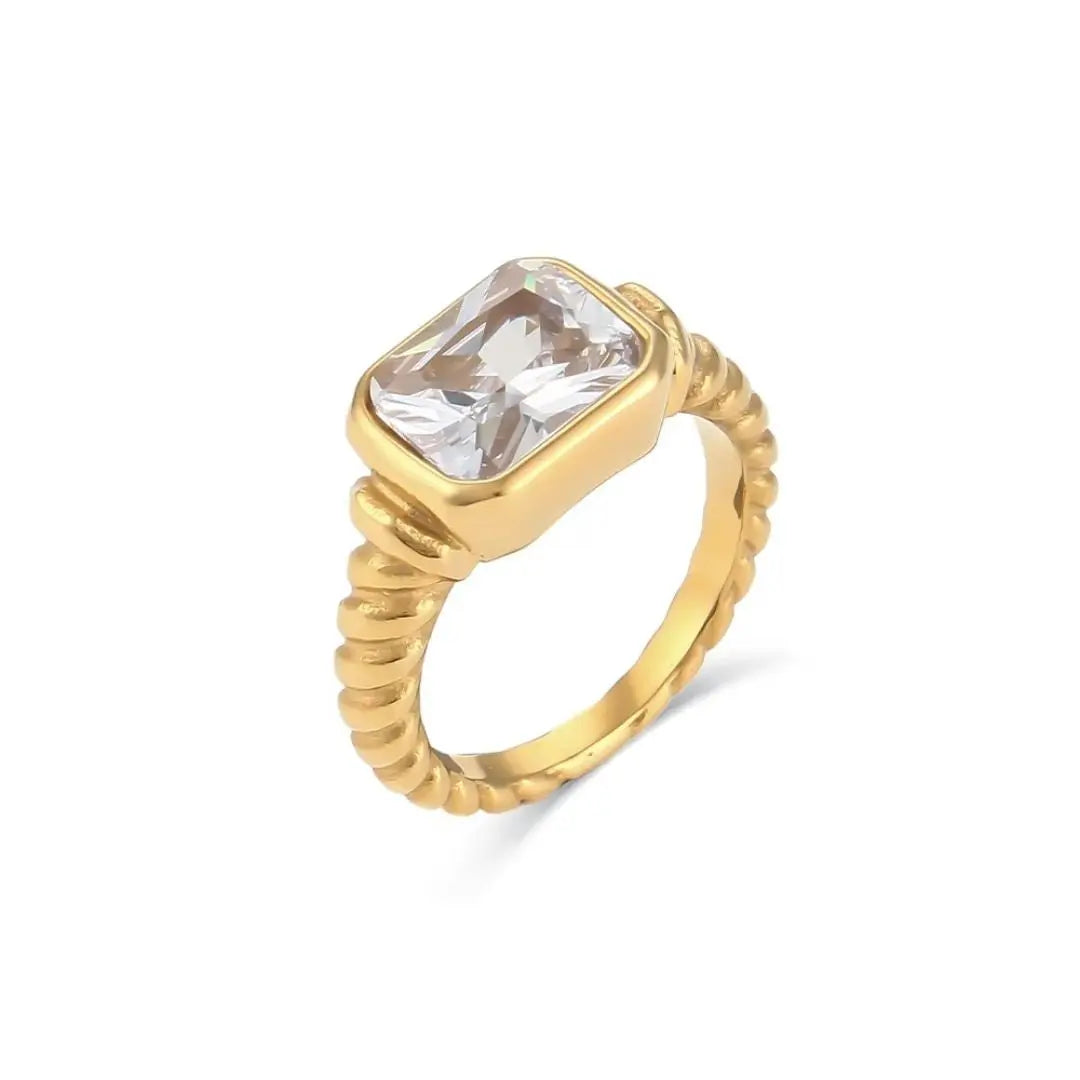 Rope Band Stone Ring Wisteria