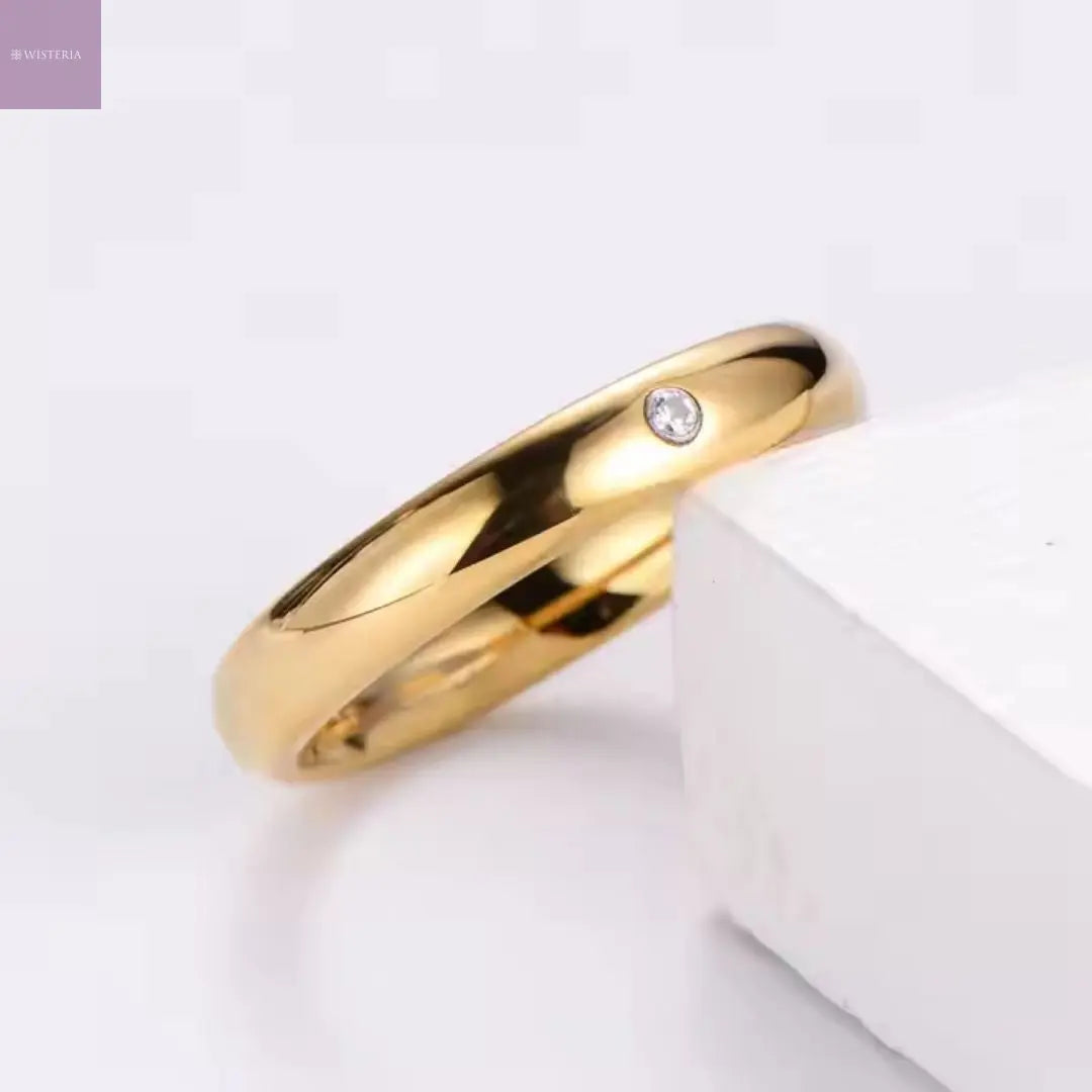 Solitaire Dot Band Ring Wisteria
