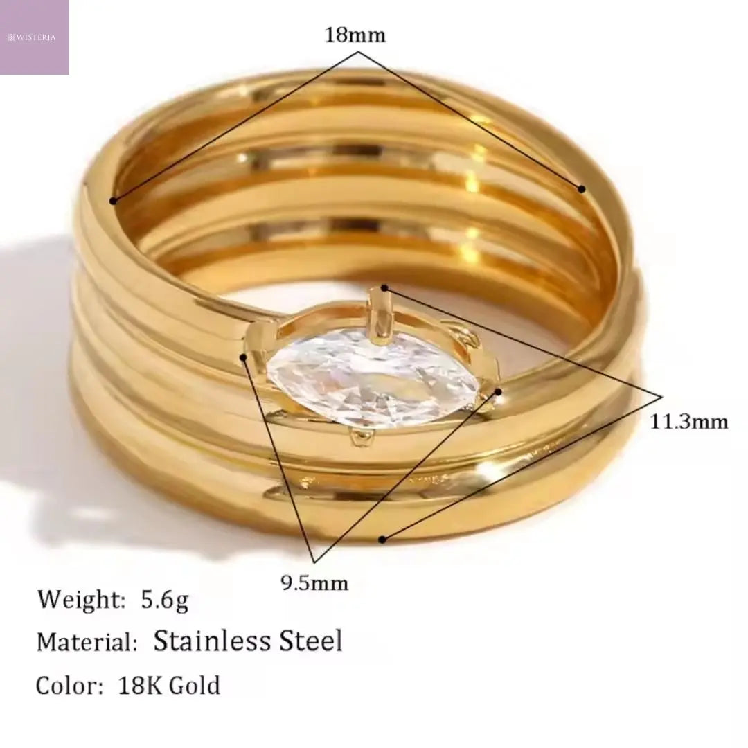 Stacked Solitaire Ring Wisteria