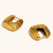 Star-Stud Square Hoops Wisteria