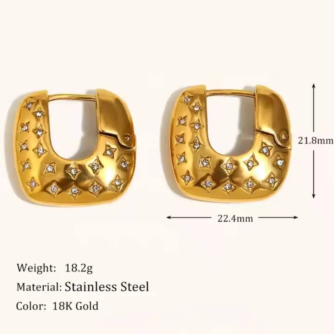 Star-Stud Square Hoops Wisteria