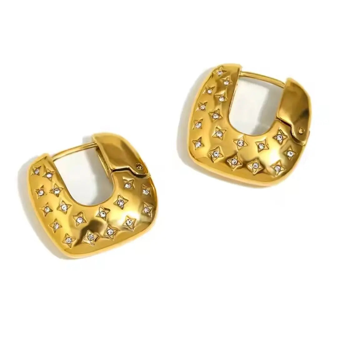 Star-Stud Square Hoops Wisteria