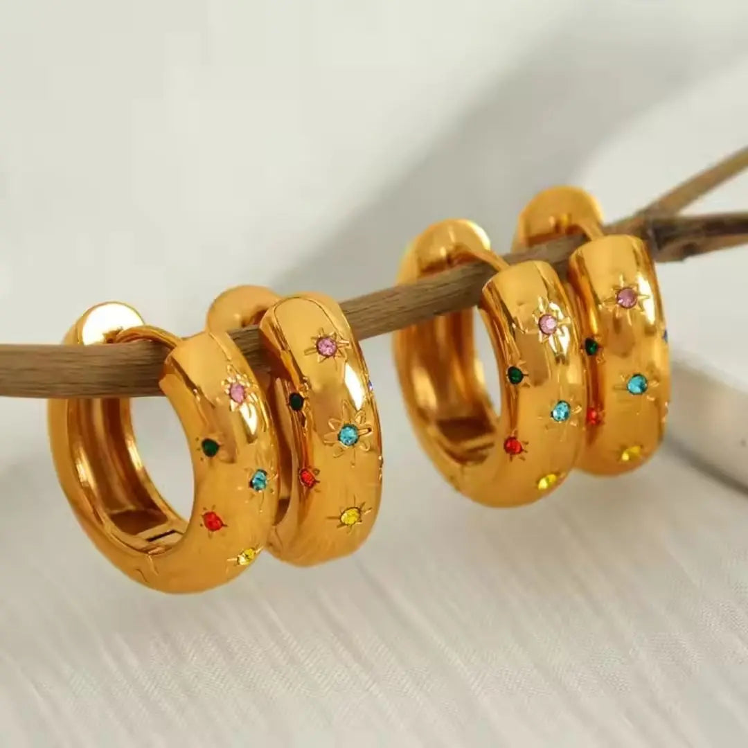Starburst Huggie Hoops Wisteria