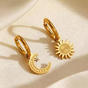 Sun and Moon Hoop Earrings Wisteria