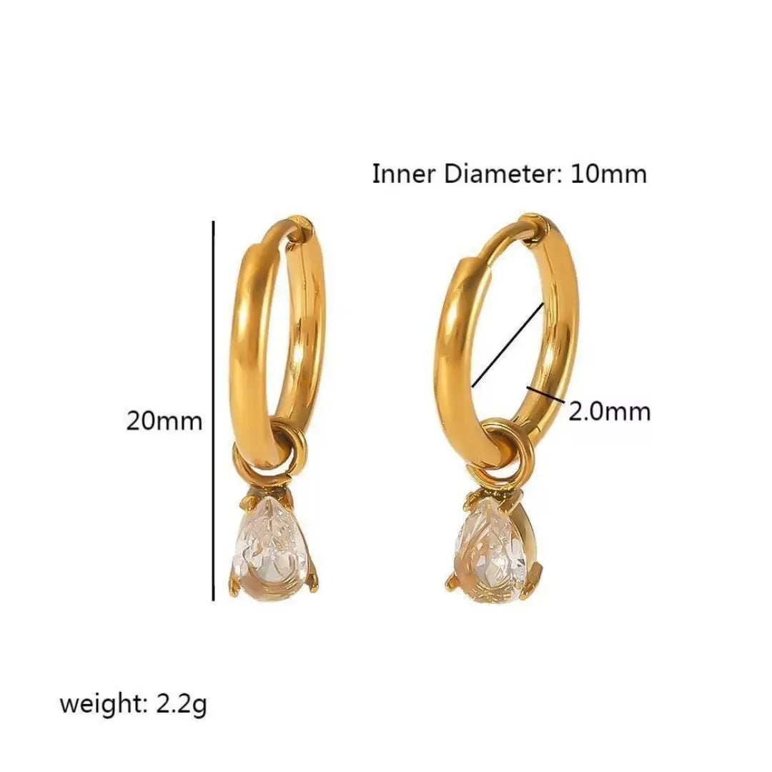 Teardrop Charm Hoop Earrings Wisteria