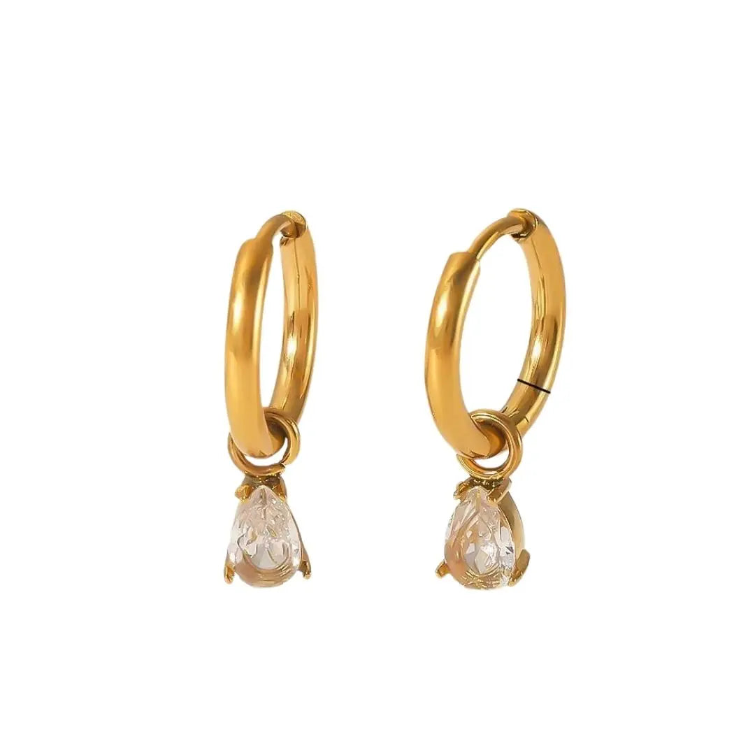 Teardrop Charm Hoop Earrings Wisteria