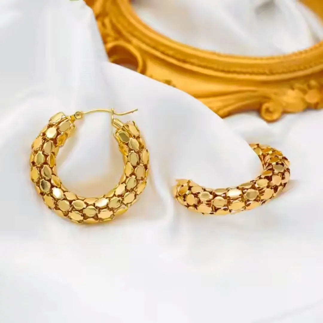 Textured Hive Hoops Wisteria