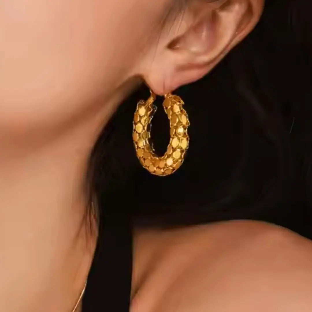 Textured Hive Hoops Wisteria