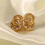 Textured Link Stud Earrings Wisteria