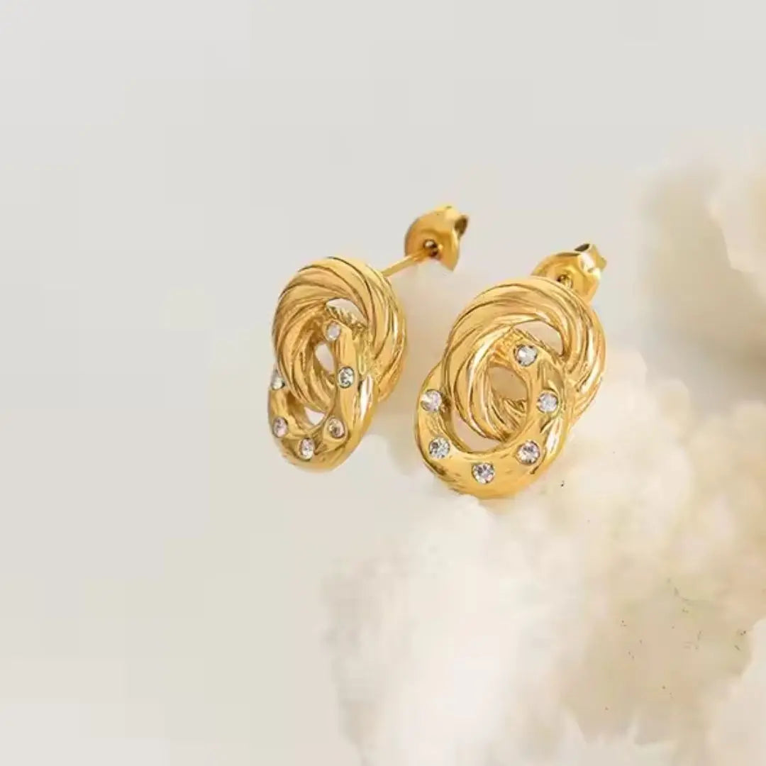 Textured Link Stud Earrings Wisteria