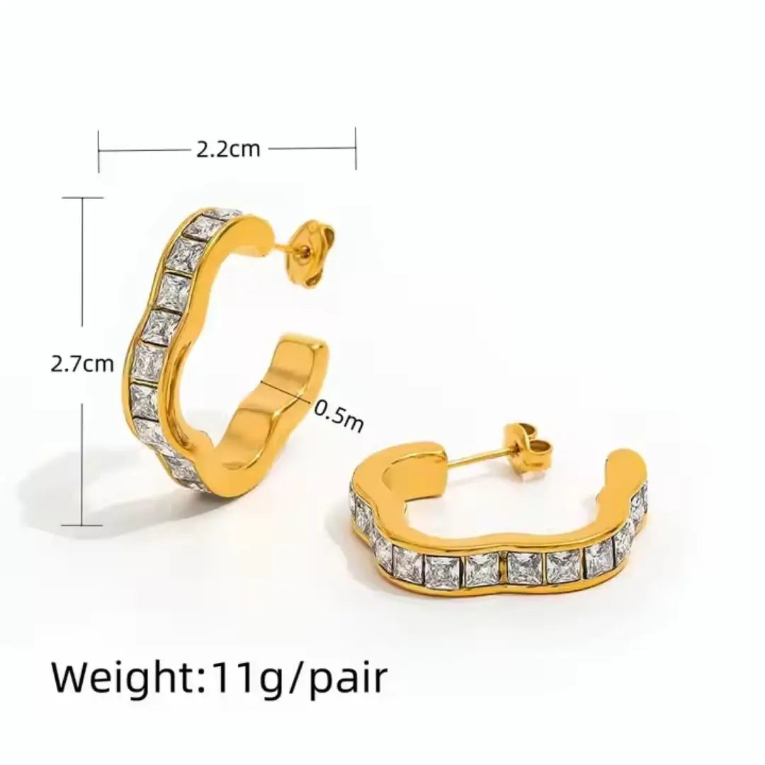 Wave Crystal Hoops Wisteria
