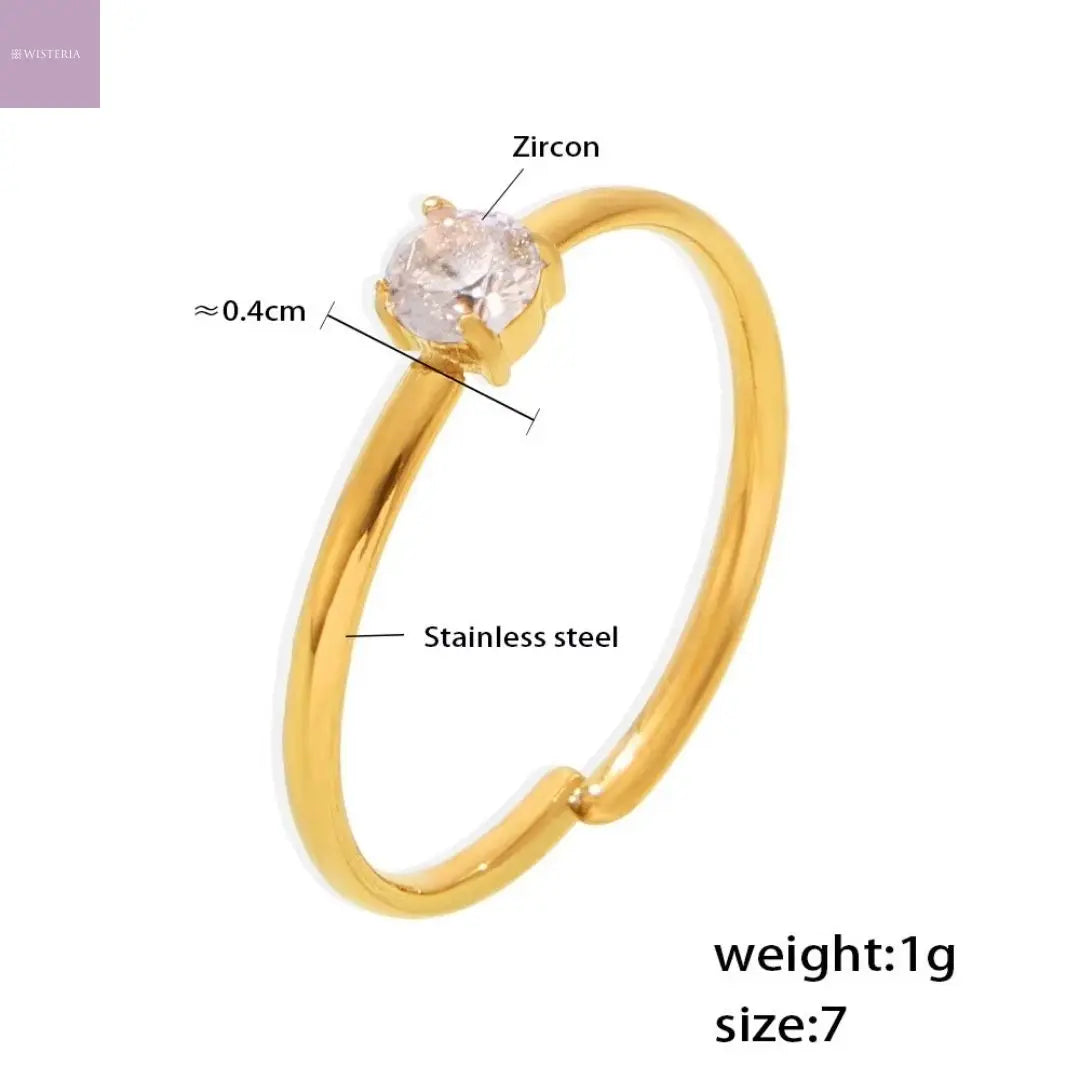Zircon Open Band Ring Wisteria
