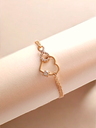 Double Chain Bracelet with Heart Pendant	
