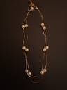 Double Layered Faux Pearl Chain Necklace